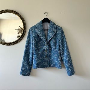 VINTAGE | Stitched Floral Button-Down Blazer
